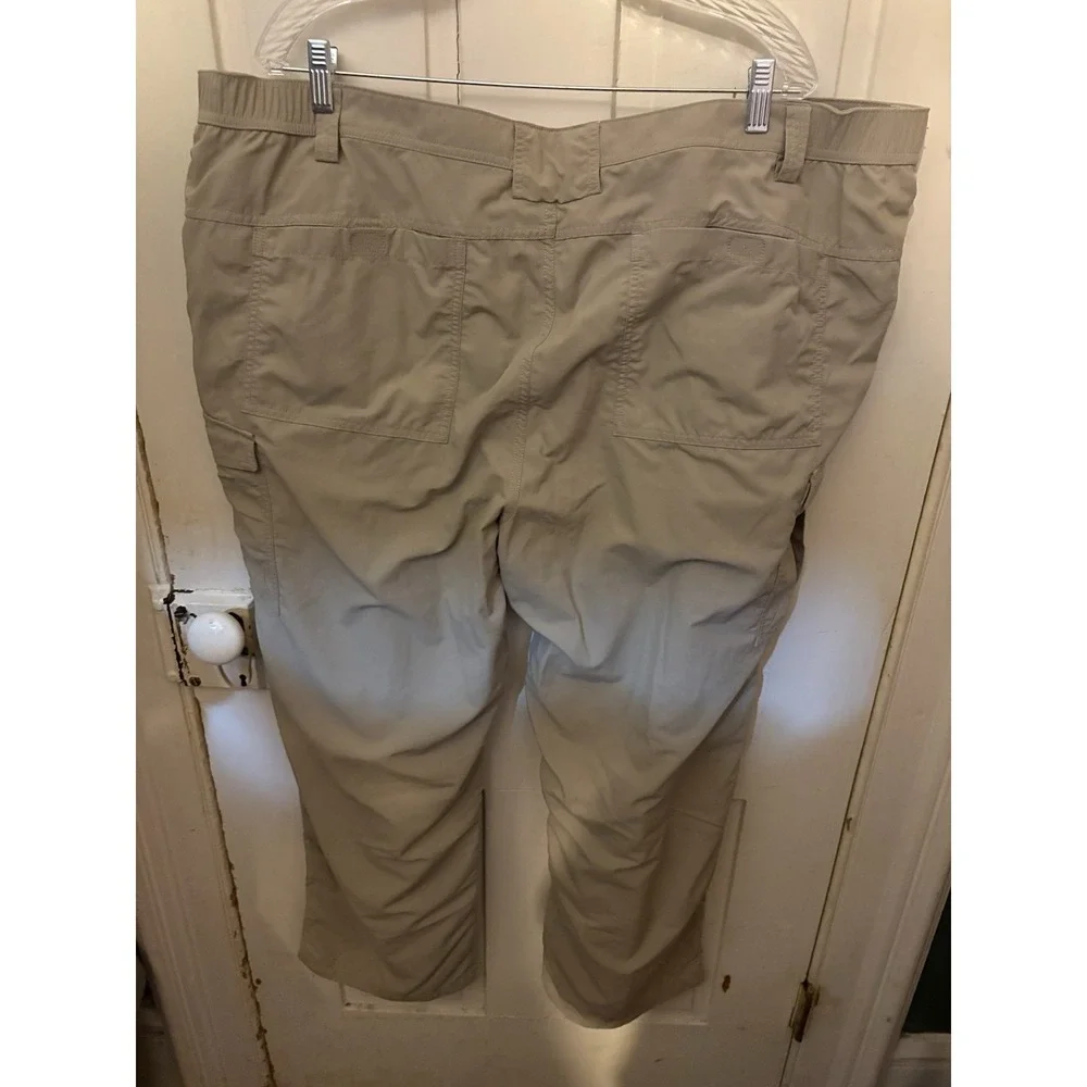 Duluth Trading Cargo Pants Men's 48x30 Khaki Tan Relaxed Fit Nylon Hiking Work
